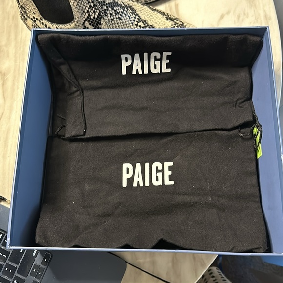 Paige snakeskin embossed leather boots. New never worn with box and dust bags. - Picture 8 of 13